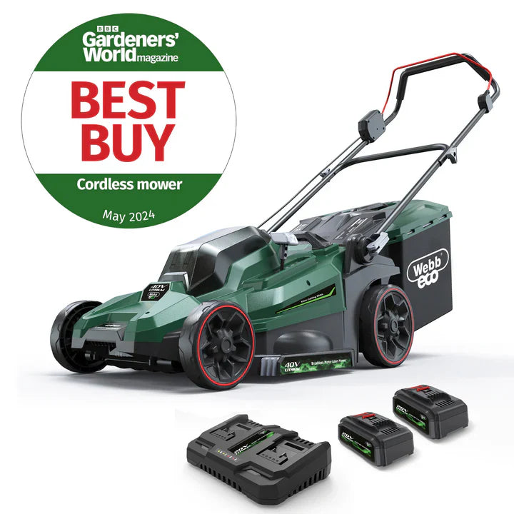 Webb 40V (2 x 20v) 43cm (17") Cordless Rotary Lawnmower (2 x 4AH Battery & Charger)