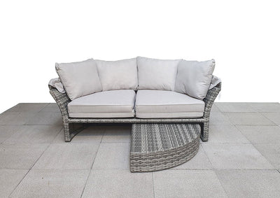 Rattan Sofa & Day Bed Set - Charcoal Grey - Porto Range