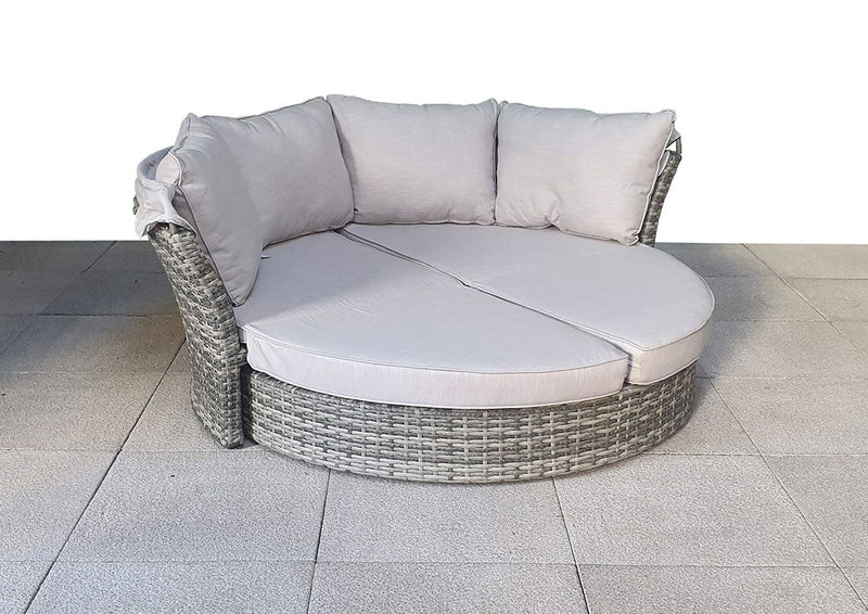 Rattan Sofa & Day Bed Set - Charcoal Grey - Porto Range