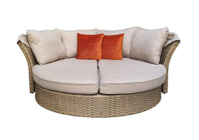 Rattan Sofa & Day Bed Set - Natural Brown - Porto Range