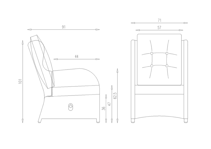 Rattan 2 Seat Reclining Lounge Set in Fine Creamy Grey with Pale Grey cushion-Meghan Range