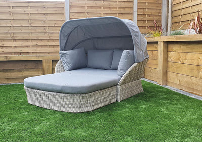 Rattan Daybed with Canopy - Meghan Range