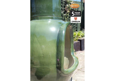 Extra Large Chimenea - Glazed Green - Asteria Range