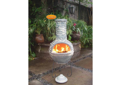 Large Mexican Chimenea - Bluey Grey - Olas Range