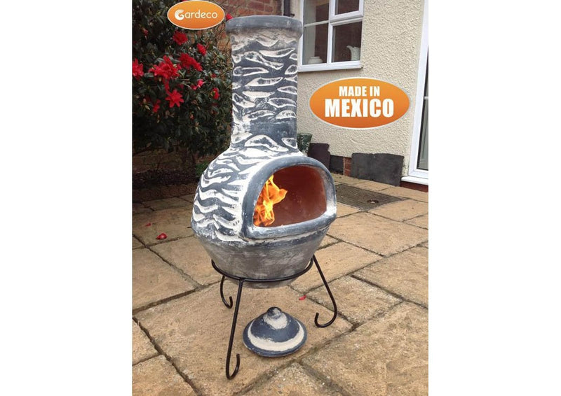 Large Mexican Chimenea - Bluey Grey - Olas Range