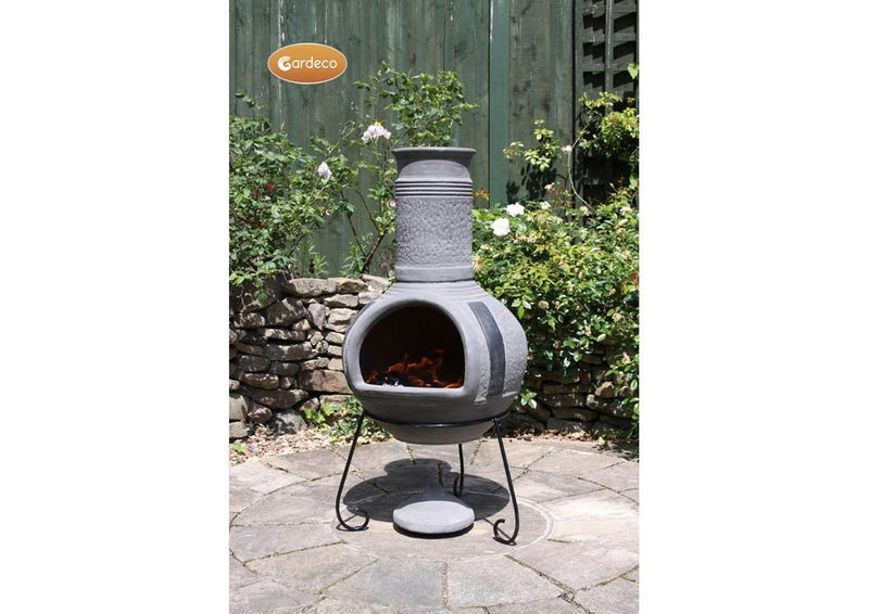 Extra Large Mexican Chimenea - Grey - Linea Range