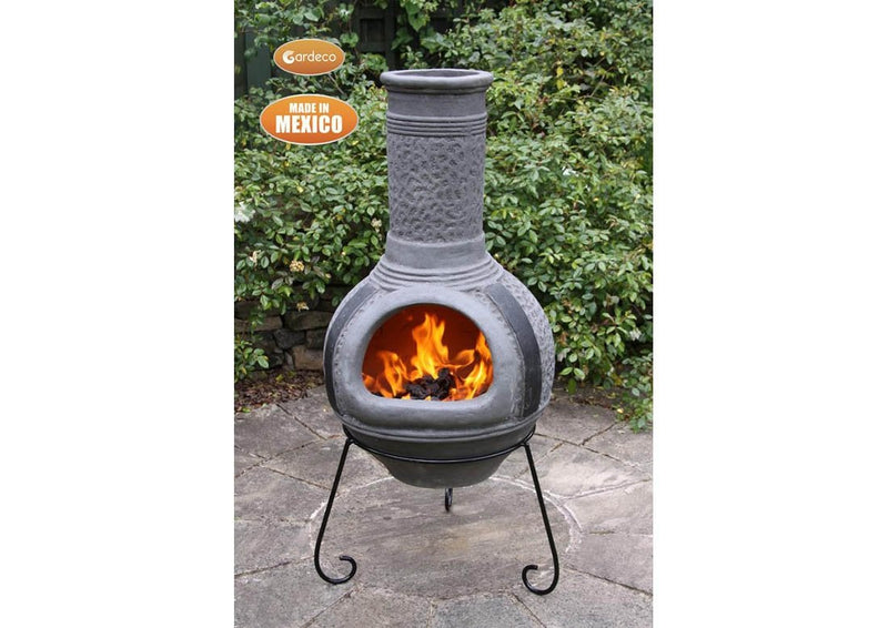 Extra Large Mexican Chimenea - Grey - Linea Range