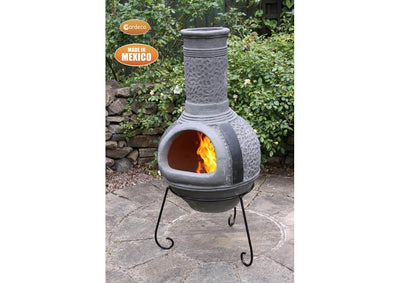 Extra Large Mexican Chimenea - Grey - Linea Range