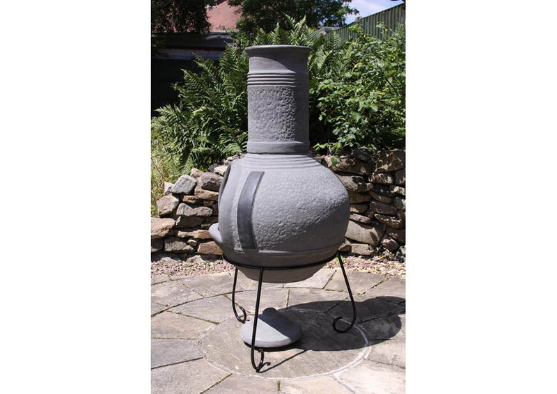 Extra Large Mexican Chimenea - Grey - Linea Range