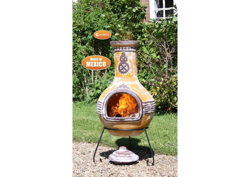 Extra Large Mexican Chimenea - Yellow - Azteca Range