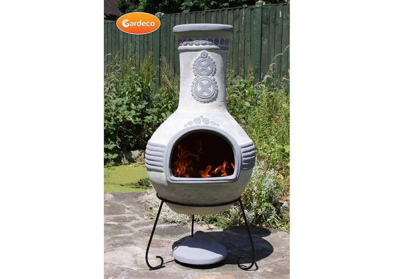 Extra Large Mexican Chimenea - Grey - Azteca Range