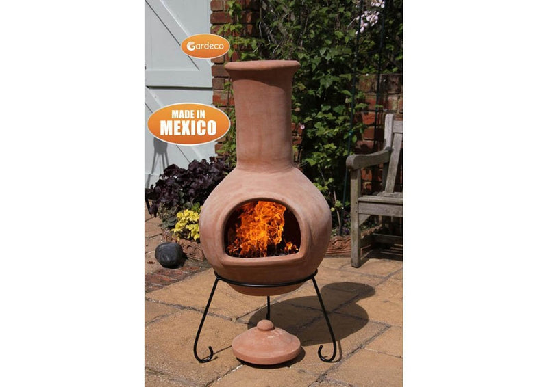 Extra Large Mexican Chimenea - Natural Terracotta - Colima Range