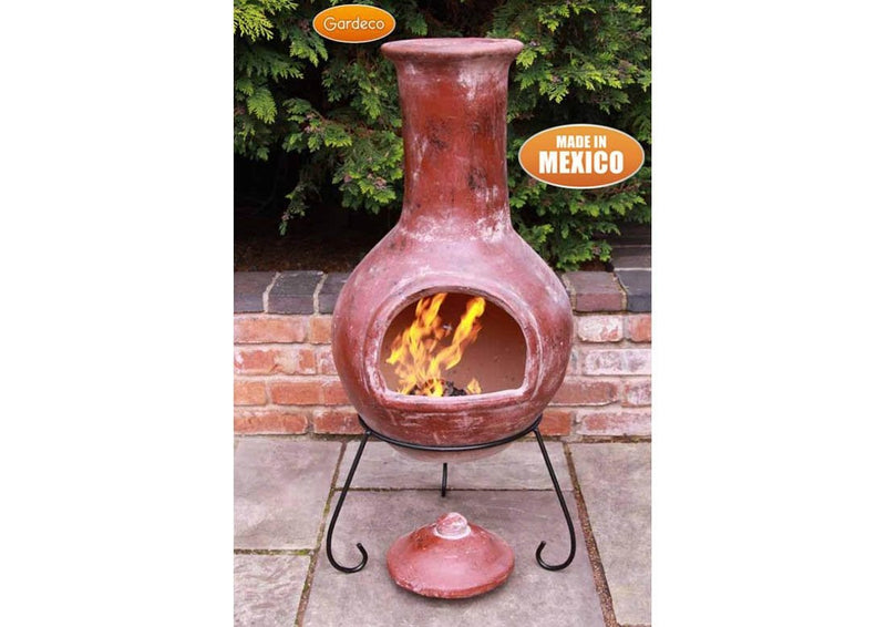 Extra Large Mexican Chimenea - Red - Colima Range