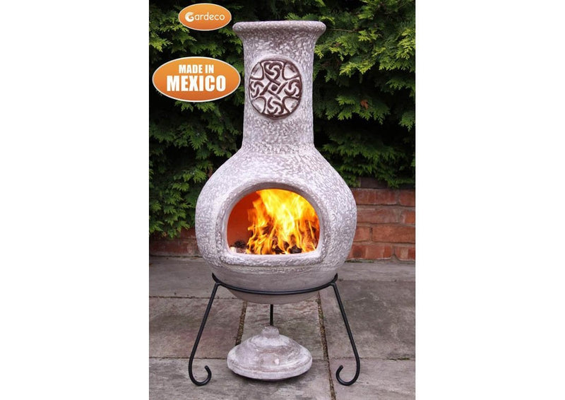 Extra Large Mexican Chimenea - Brushed Sandstone - Cruz Range