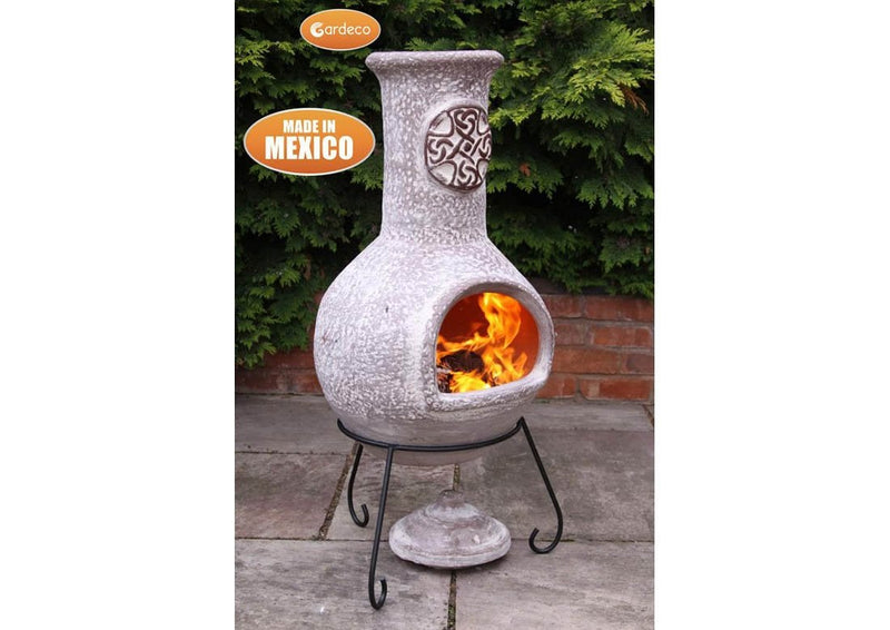 Extra Large Mexican Chimenea - Brushed Sandstone - Cruz Range