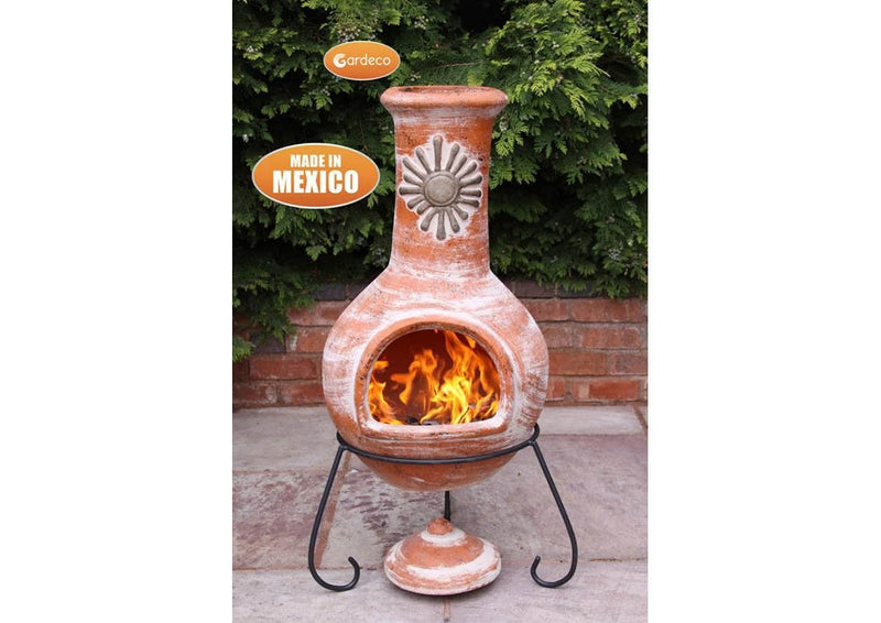 Extra Large Mexican Chimenea - Rustic Orange - Sol Range