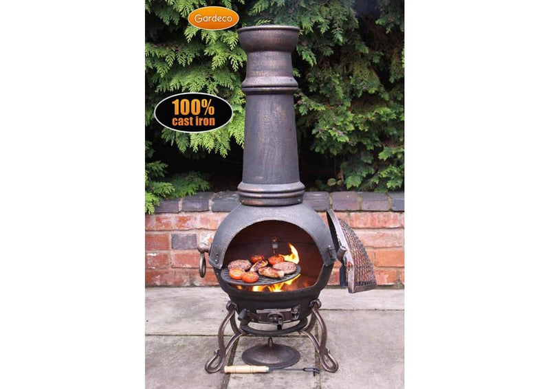 Extra Large Cast Iron Chimenea - Bronze - Toledo Range