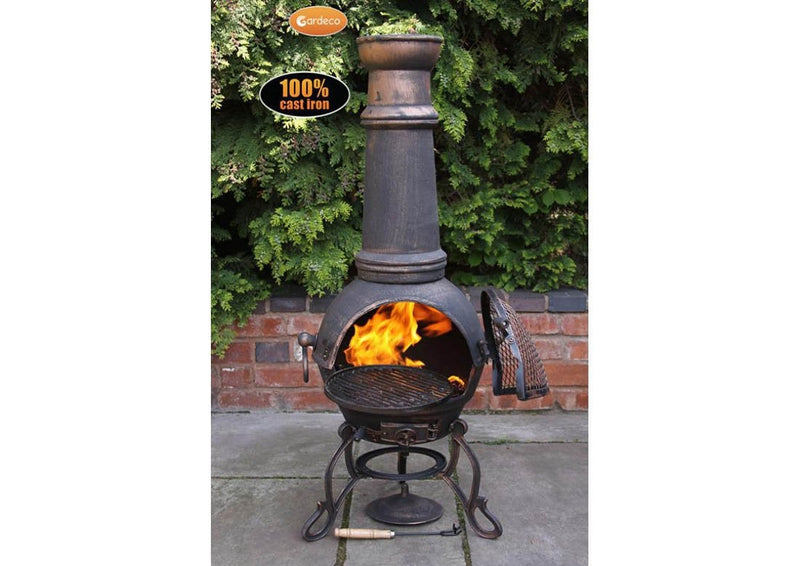 Extra Large Cast Iron Chimenea - Bronze - Toledo Range