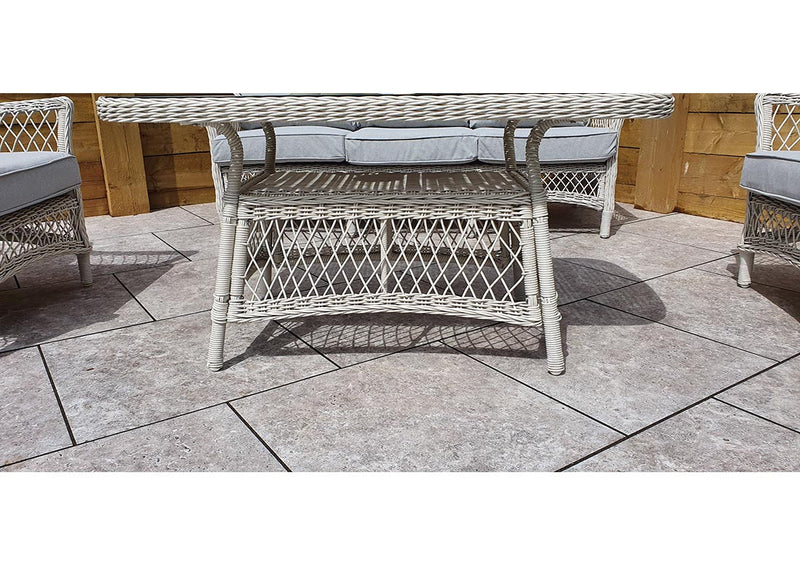 Rattan 5 Seat Sofa Set White Weave- Rose Range