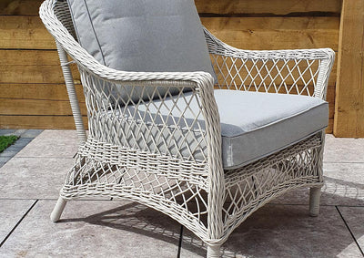 Rattan 5 Seat Sofa Set White Weave- Rose Range