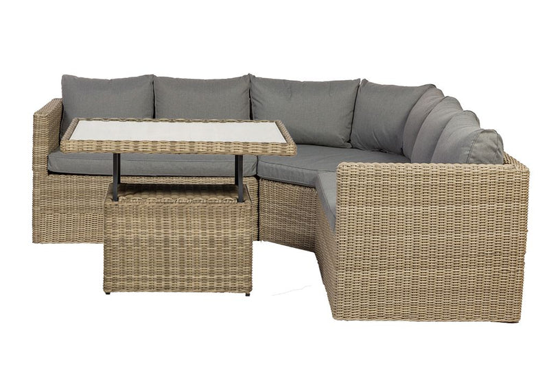 Wentworth 4 Piece Corner Lounging Set With Adjustable Table