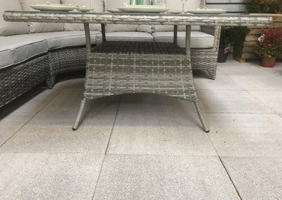 Rattan Corner Dining Sofa Set - Grey - Sarah Range