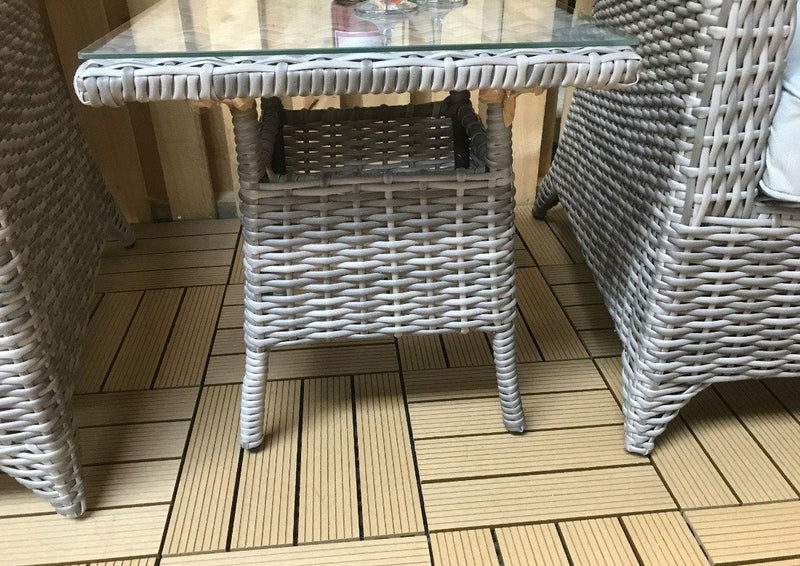 Rattan 3 Piece Lounge Set in 8mm Half Round Grey Wicker-Sarah Range